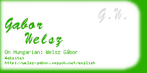 gabor welsz business card