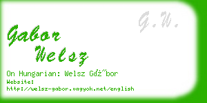 gabor welsz business card